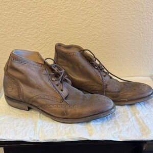 Men's Brown/Greenish  Leather Boots